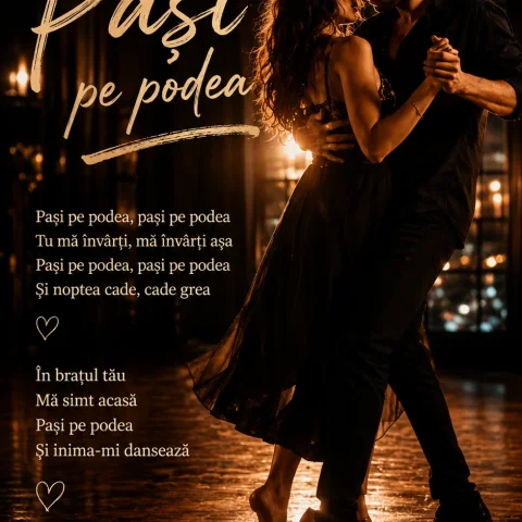 Cuplu dansând împreună într-o atmosferă romantică de noapte pentru melodia Pași pe podea de la TurboHit Zone.