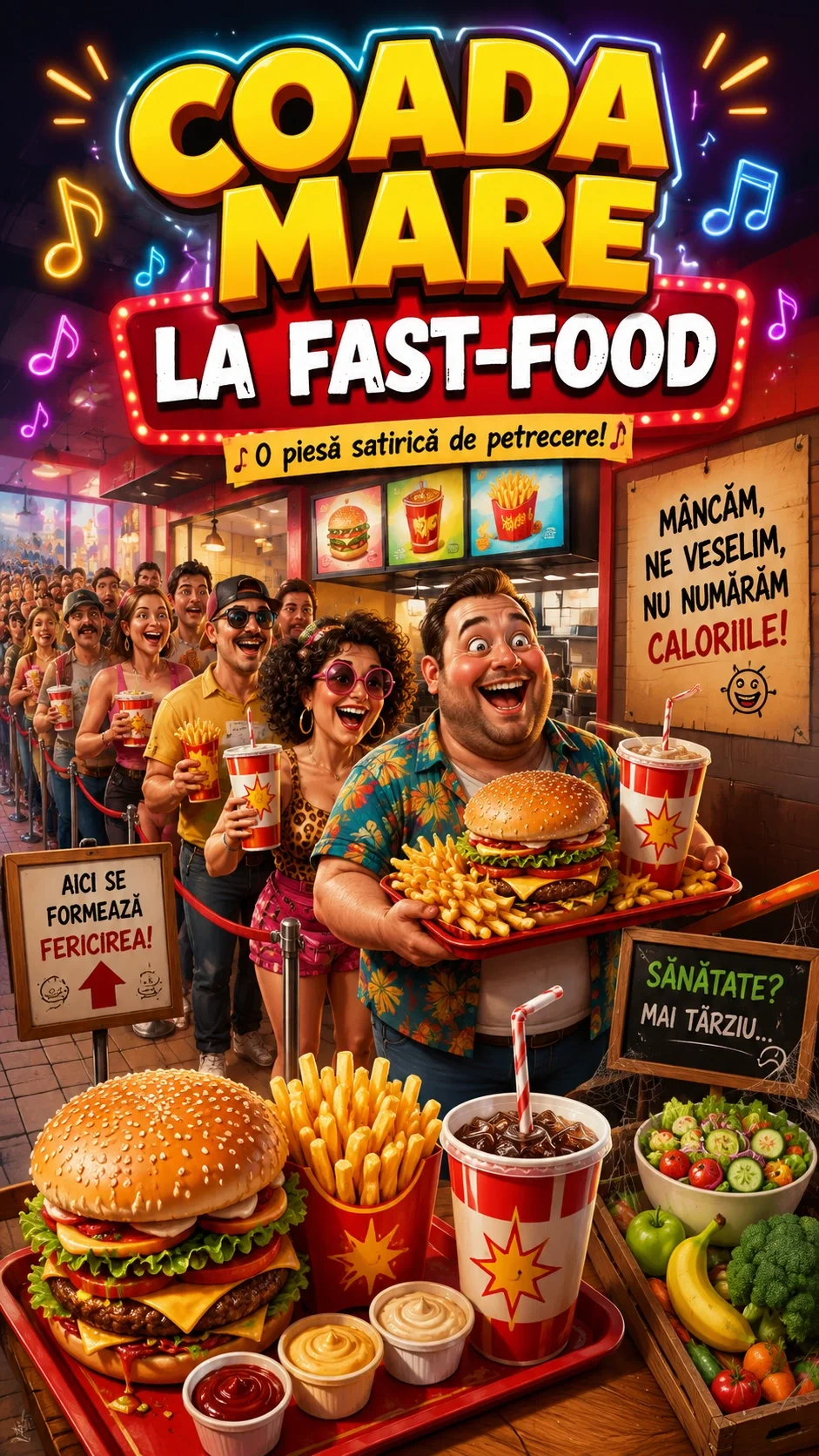 Coadă mare la fast food - Melodie satirică și amuzantă despre mâncare